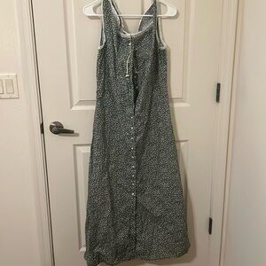 Vintage floral long button down dress